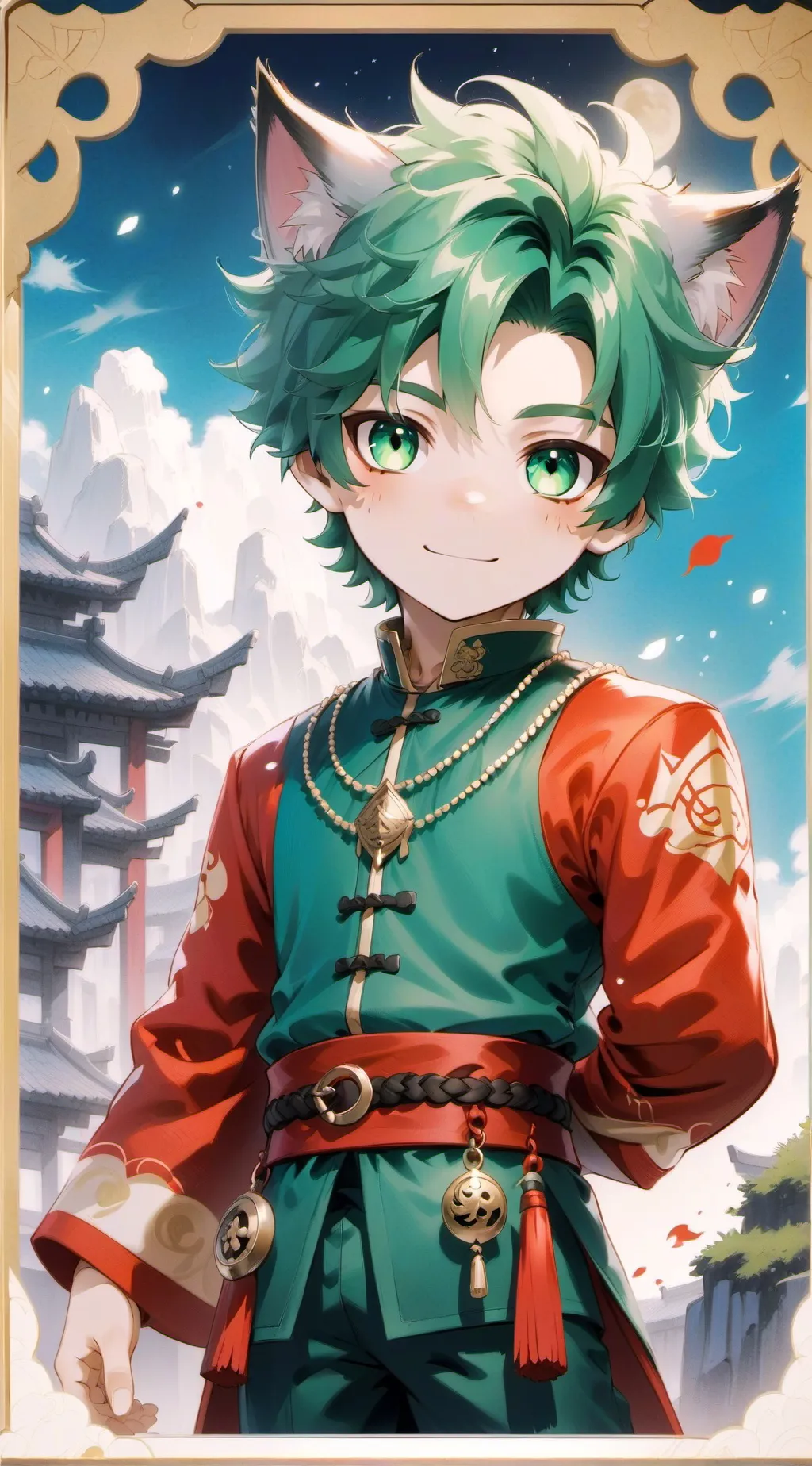 ai character: grass background