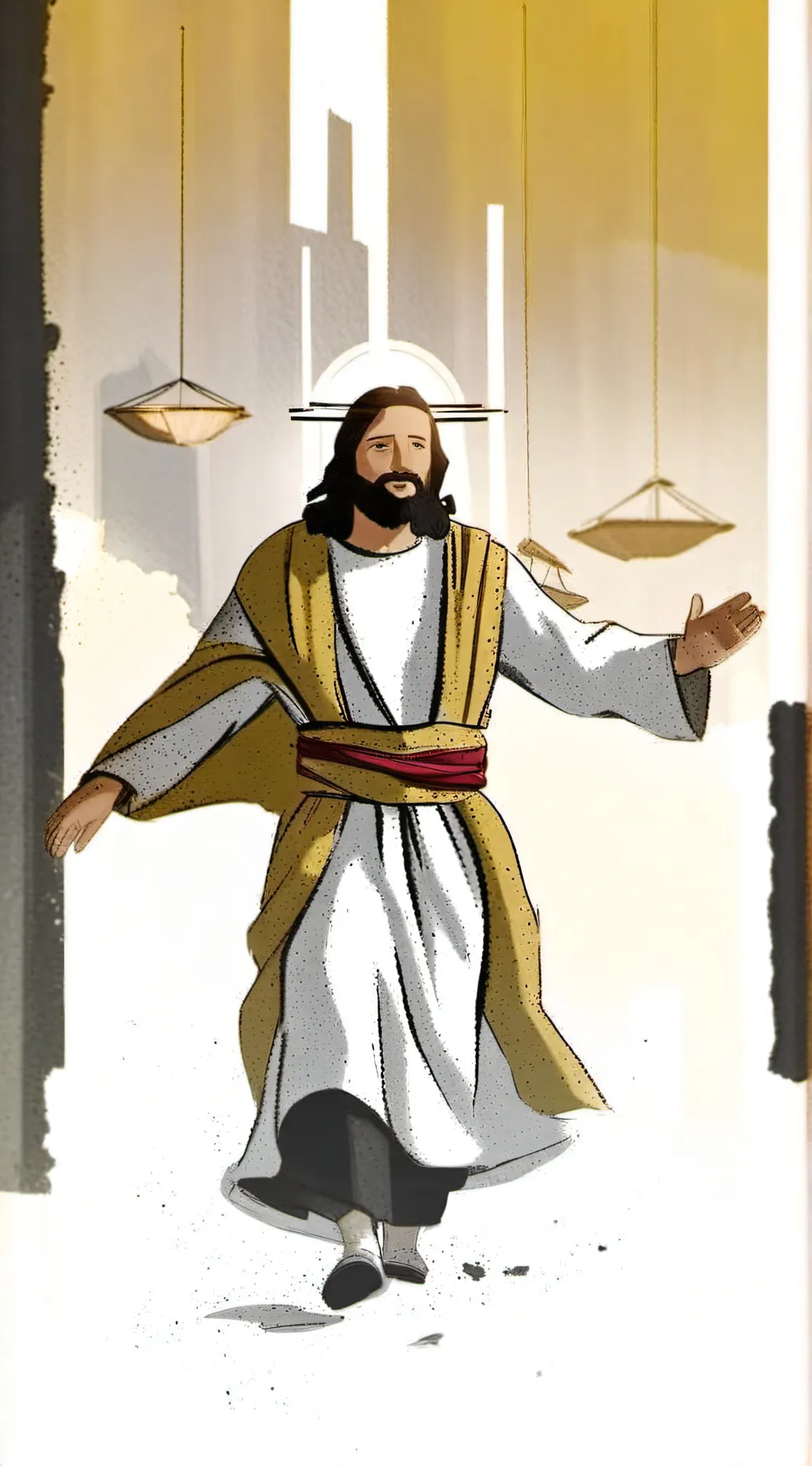 ai character: Jesus  background