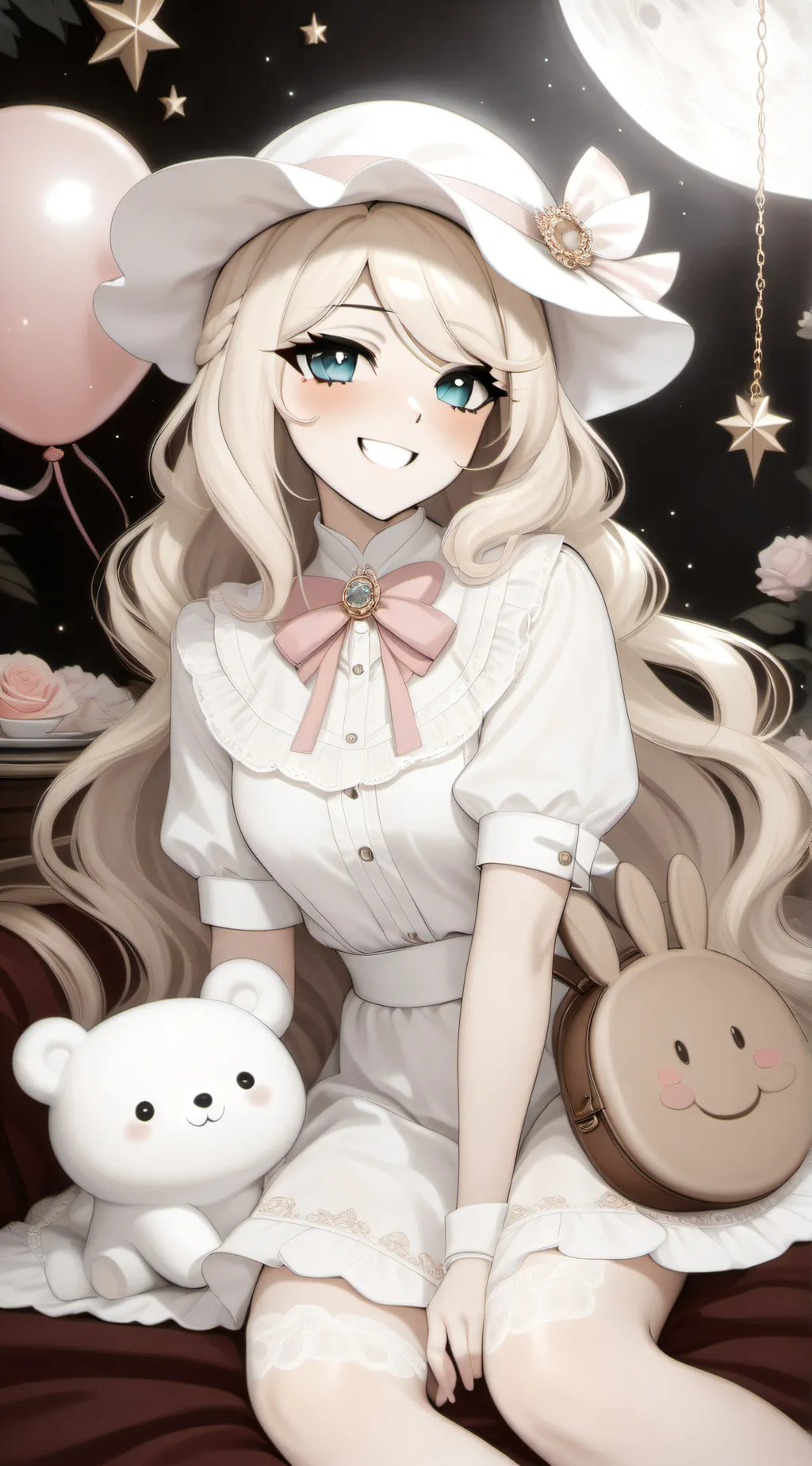 ai character: kny beach background