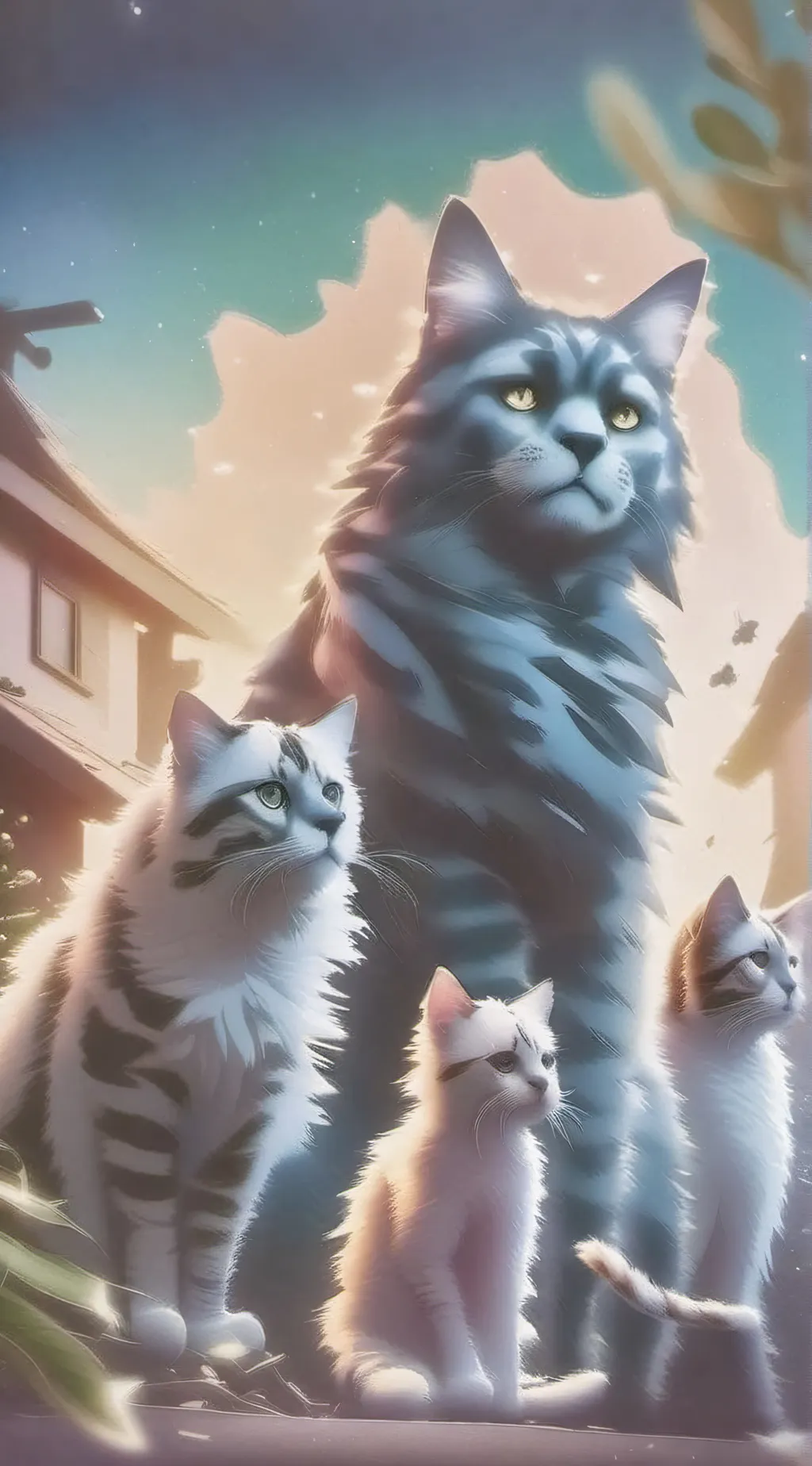 ai character: homeless cats background