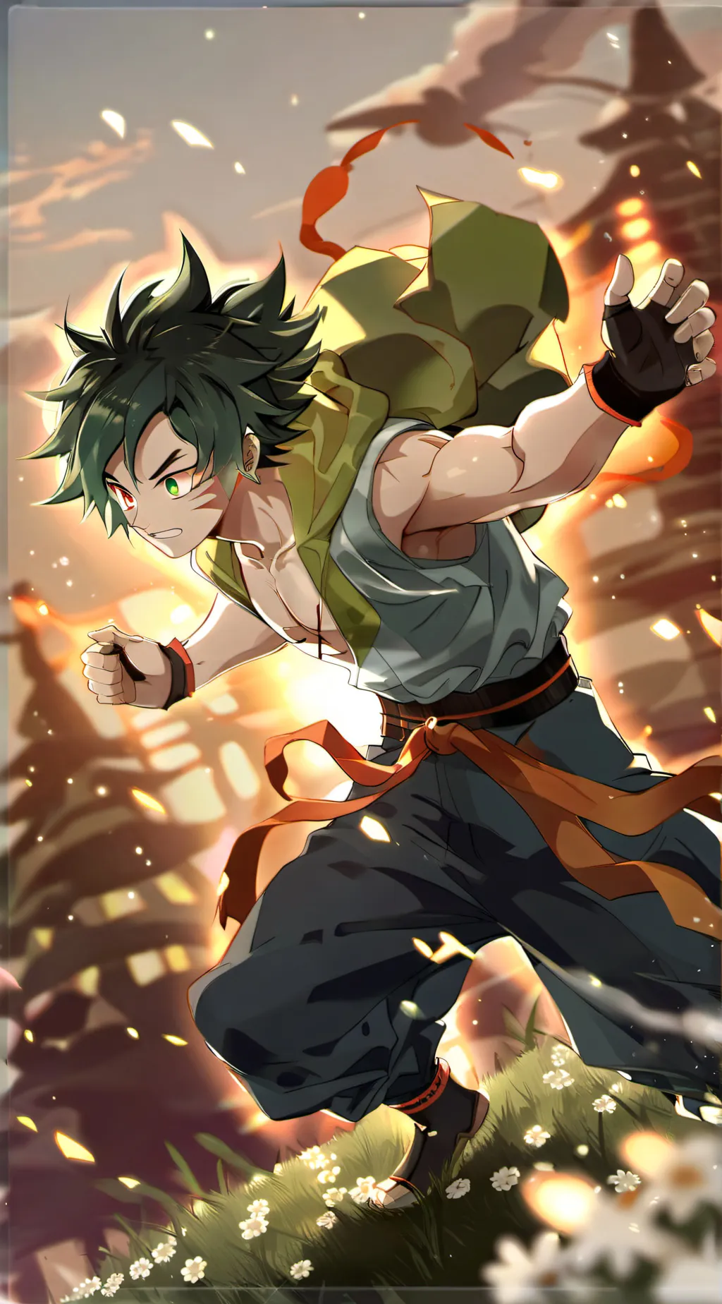 ai character: Deku ssj3 background