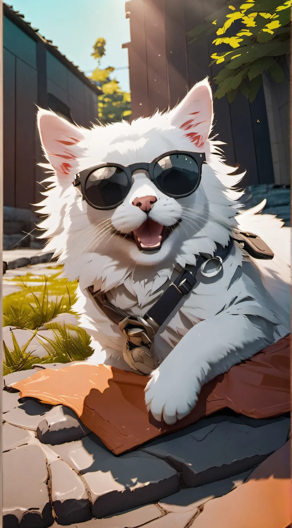 ai character: Gojo satoru cat background