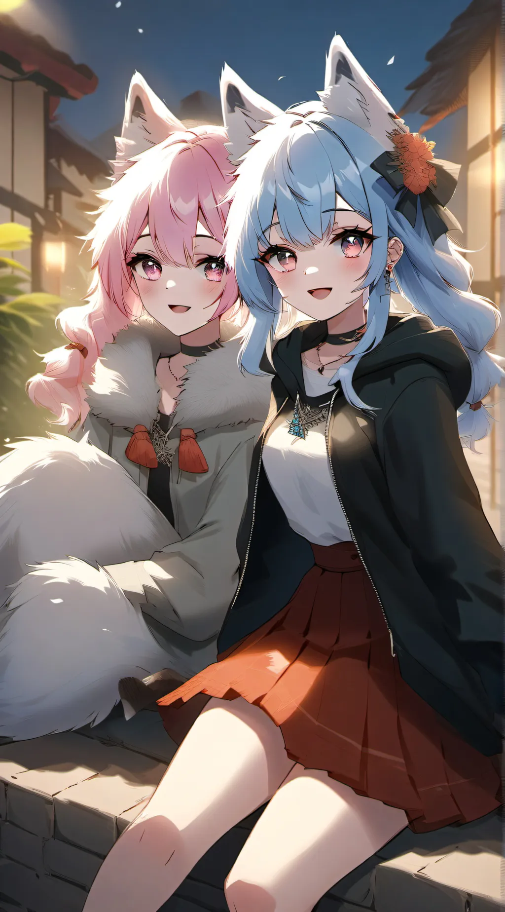 ai character: Alice and Sophie  background