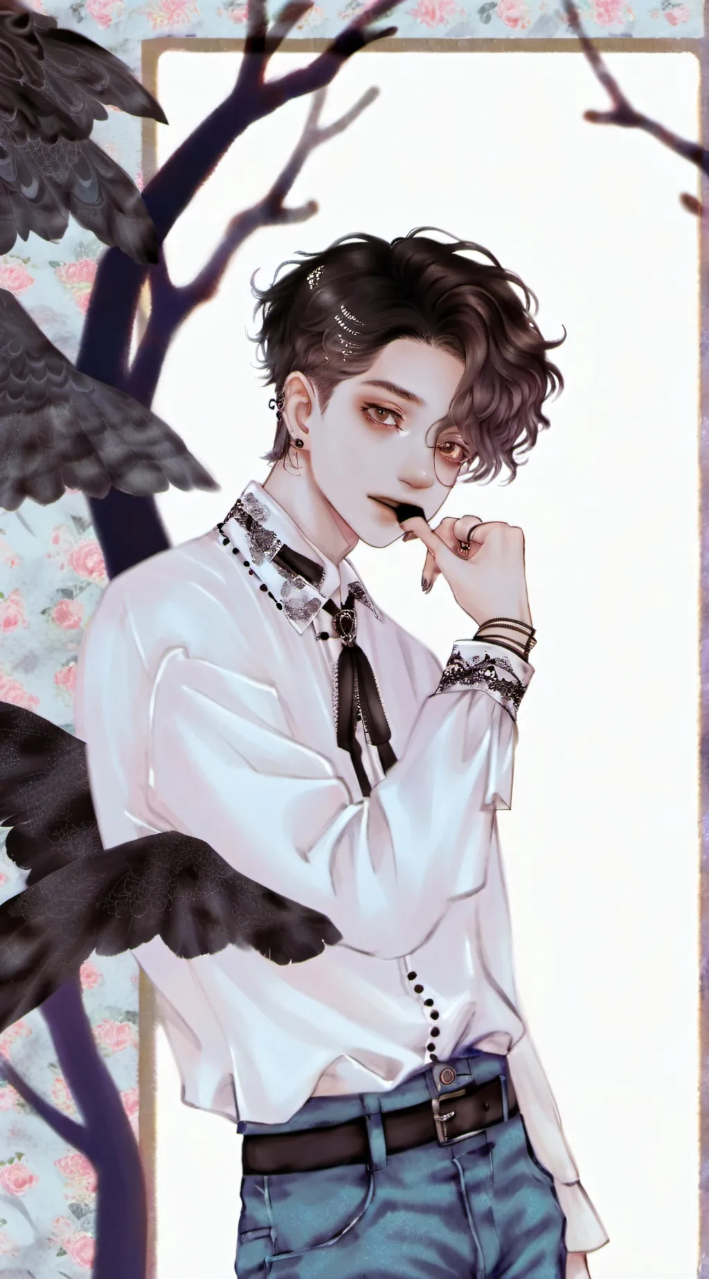 ai character: shy boy alex background