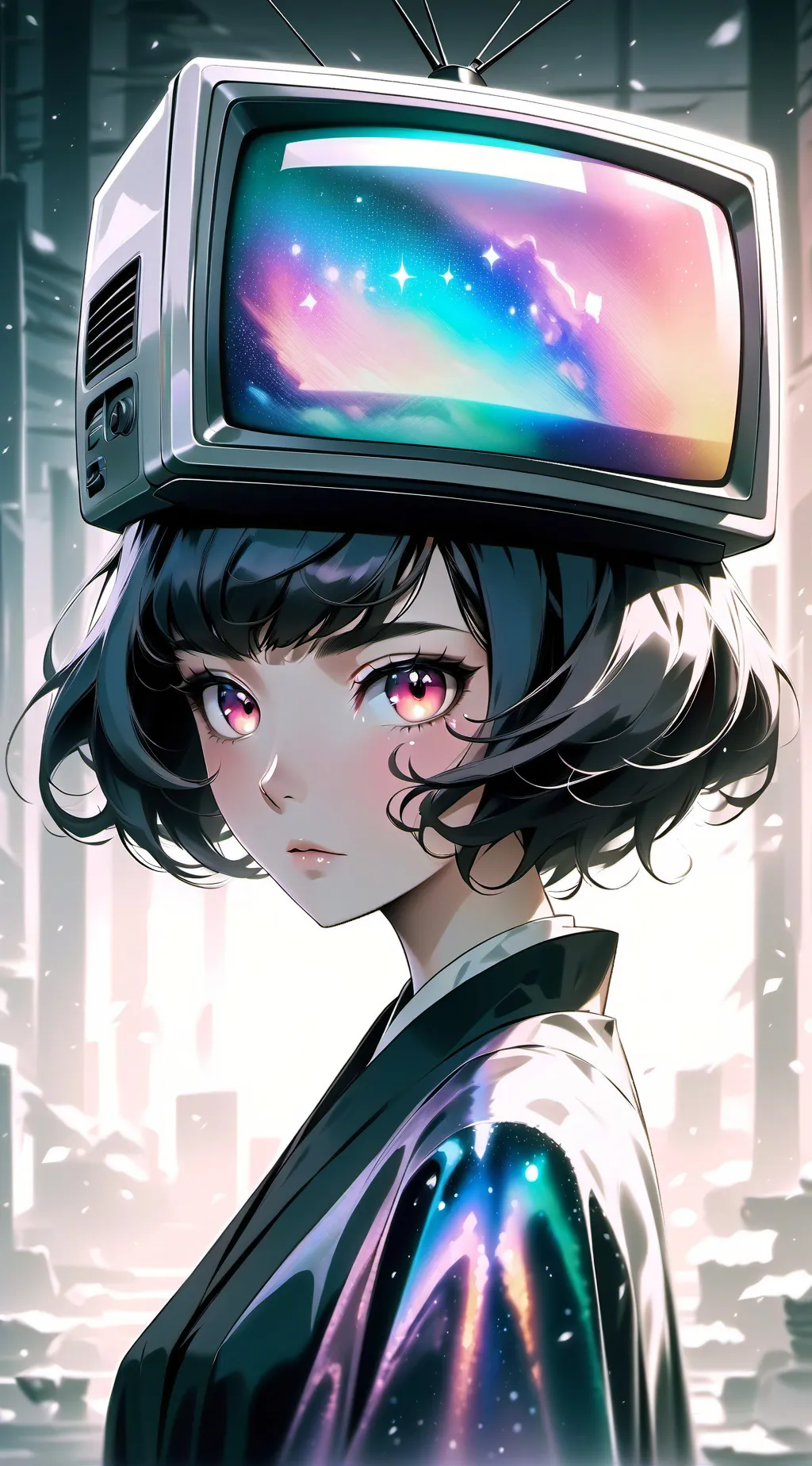 ai character: tv woman background