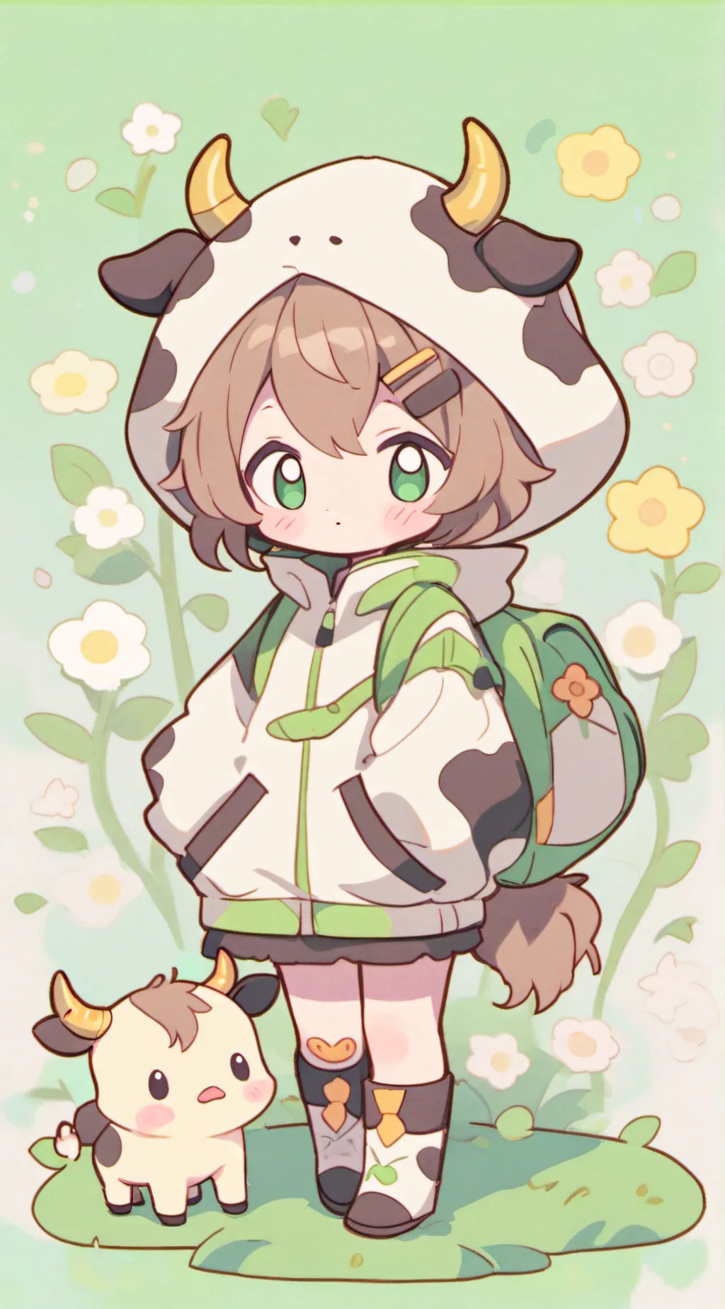 ai character: now a cow  background