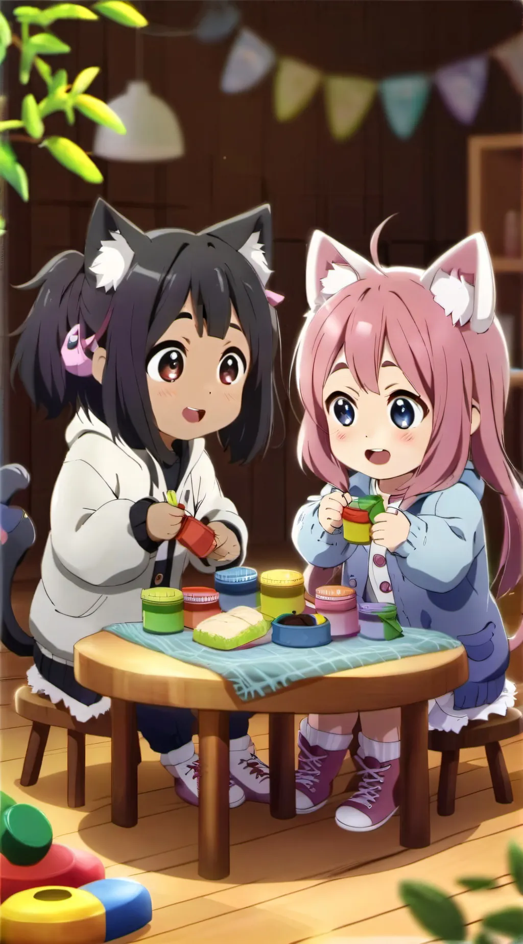 ai character: TheCatgirlDaycare background