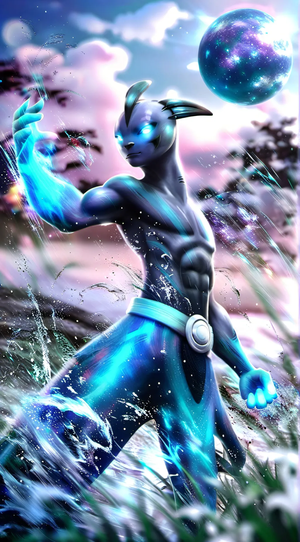 ai character: Shiny eveltal background