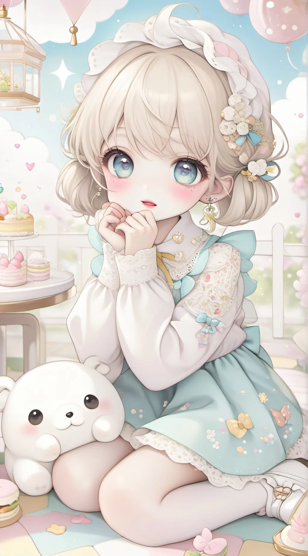 ai character: Emerald background