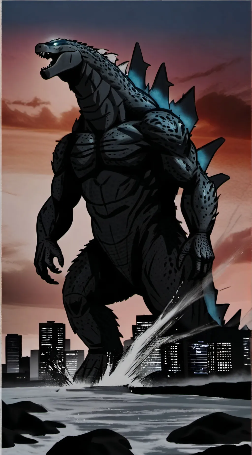 ai character: Godzilla (2019) background