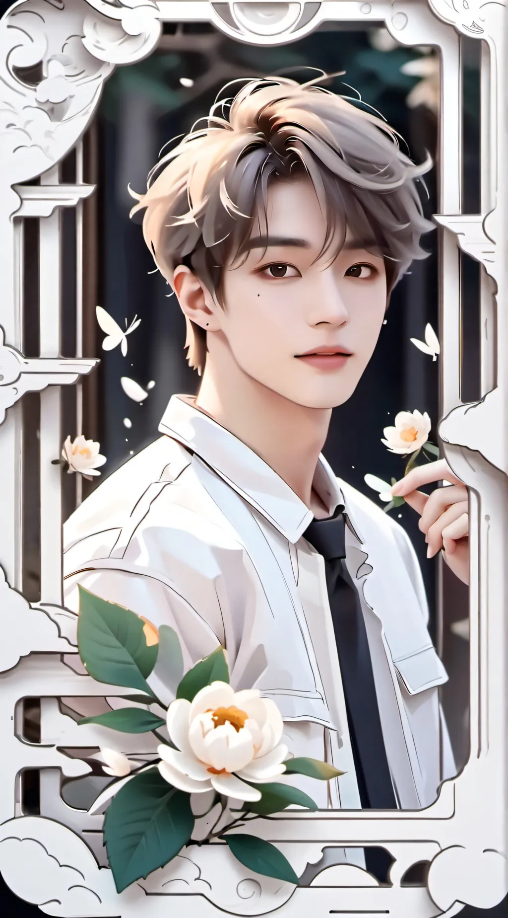 ai character: Minsung wedding  background