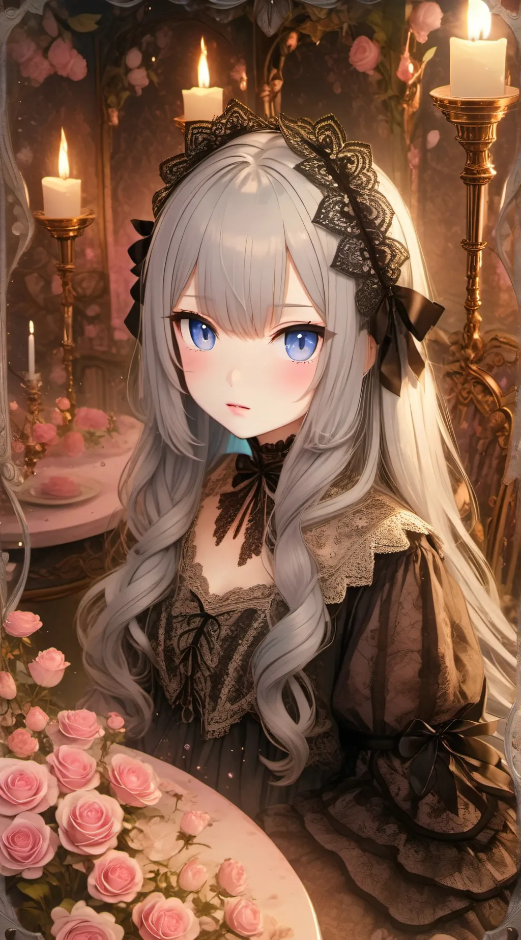 ai character: 𖤐𝒍𝒊𝒍𝒚𖤐 background