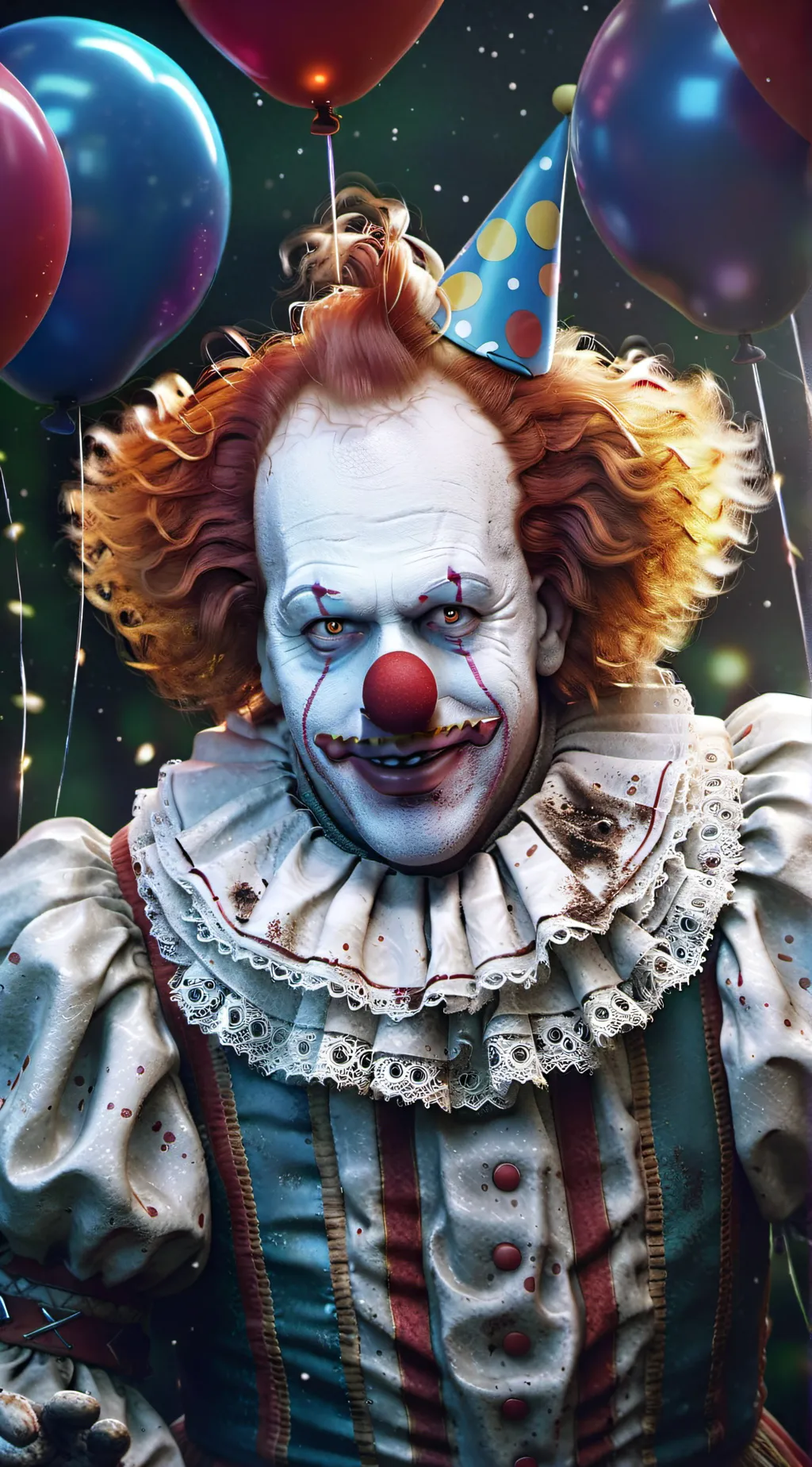 ai character: birthday horror background