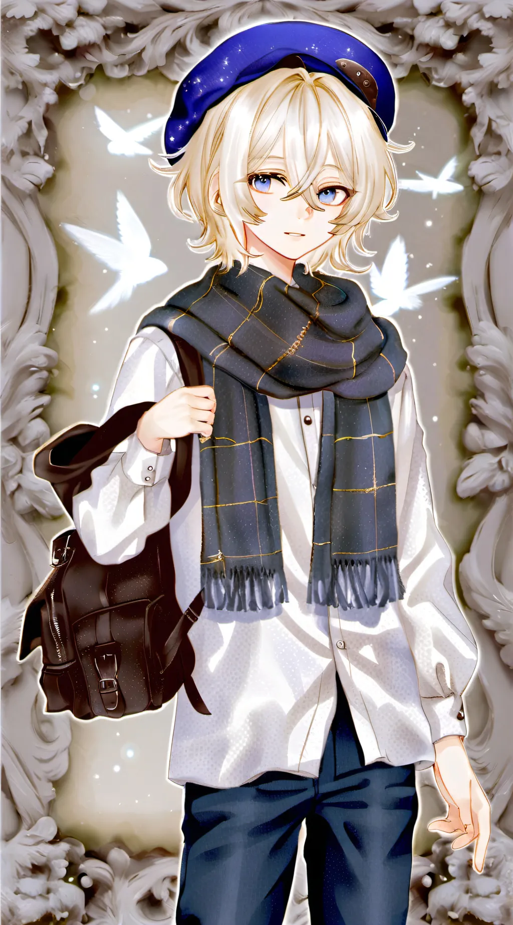 ai character: Blue background