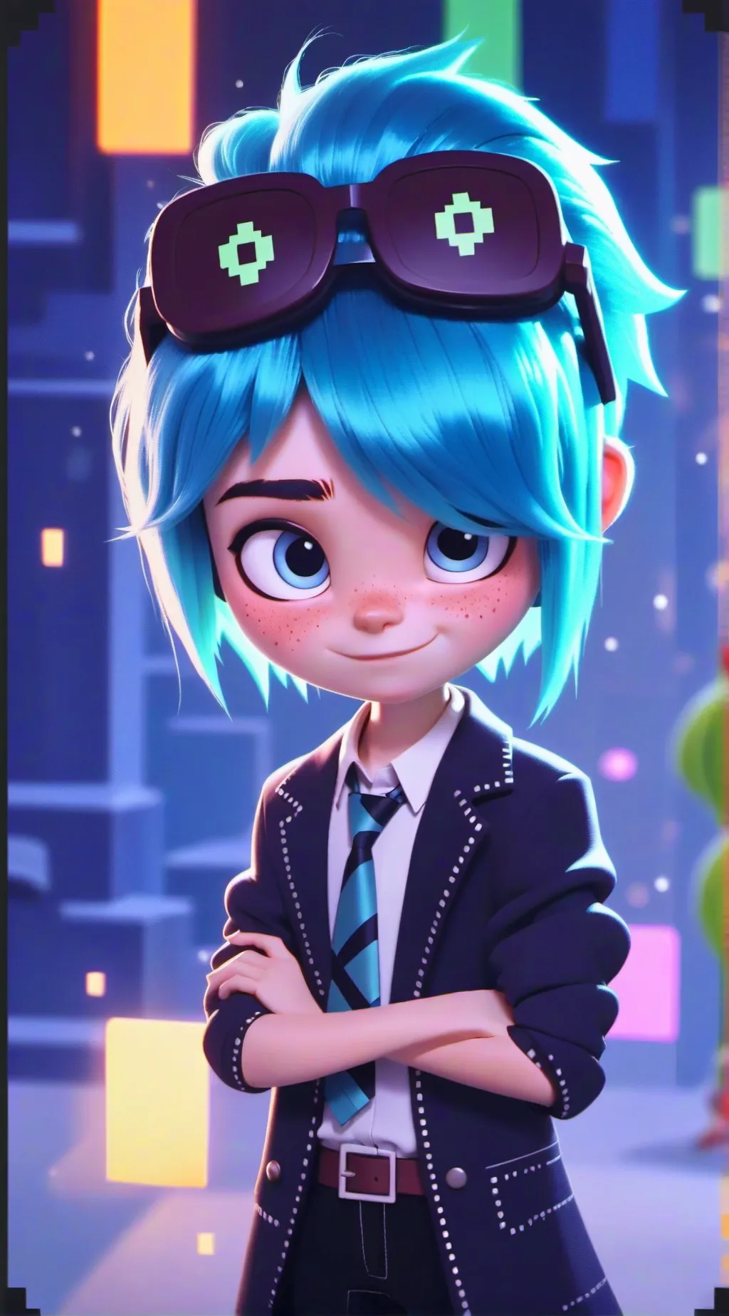 ai character: joy gone crazy background