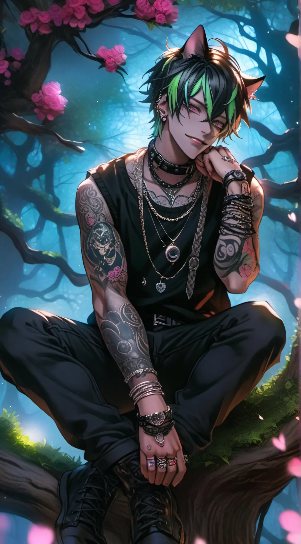 ai character: Cheshire Cat background