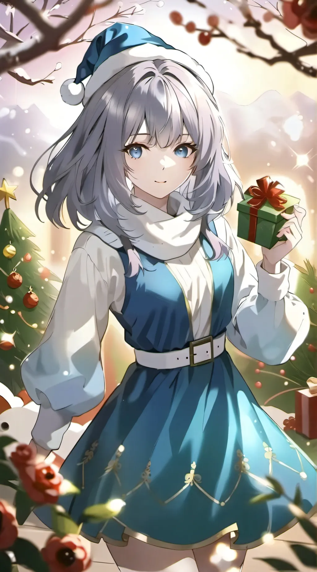 ai character: MHA Christmas  background