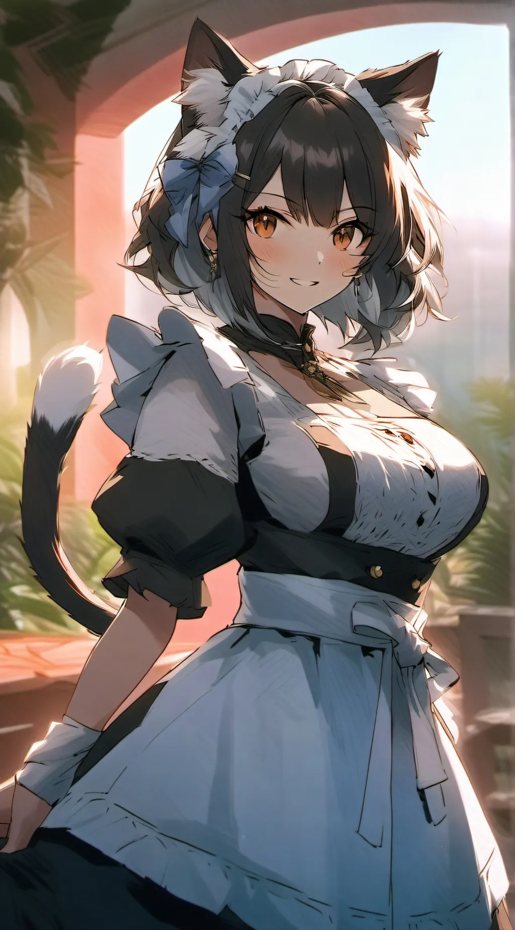 ai character: cat girl background