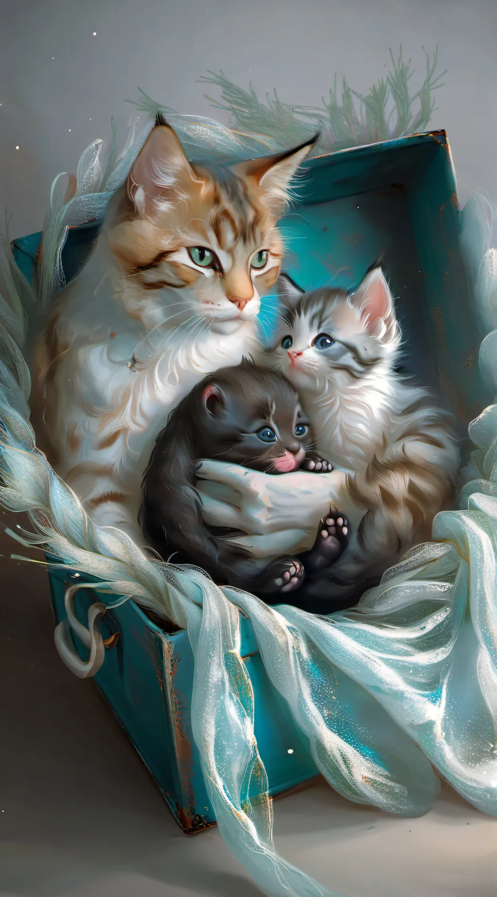 ai character: homeless cat famil background