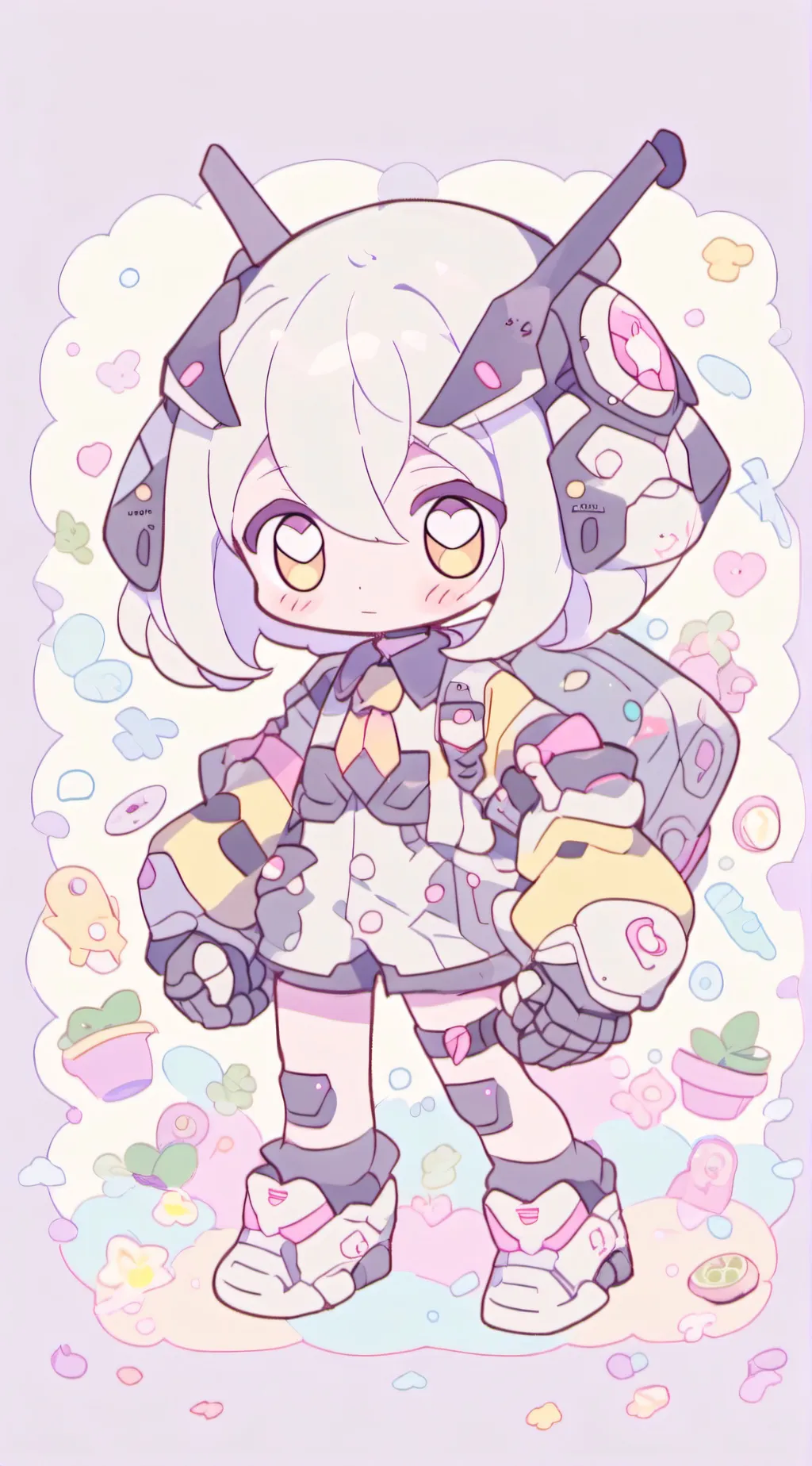 ai character: N x candy background