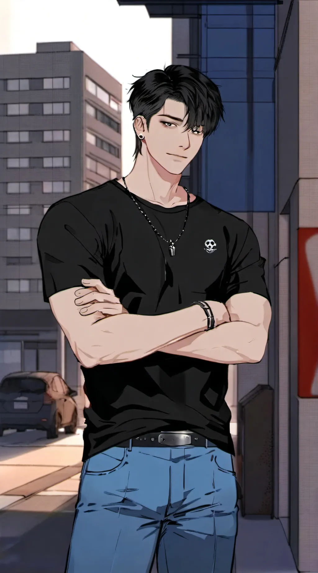 ai character: kang woojin  background