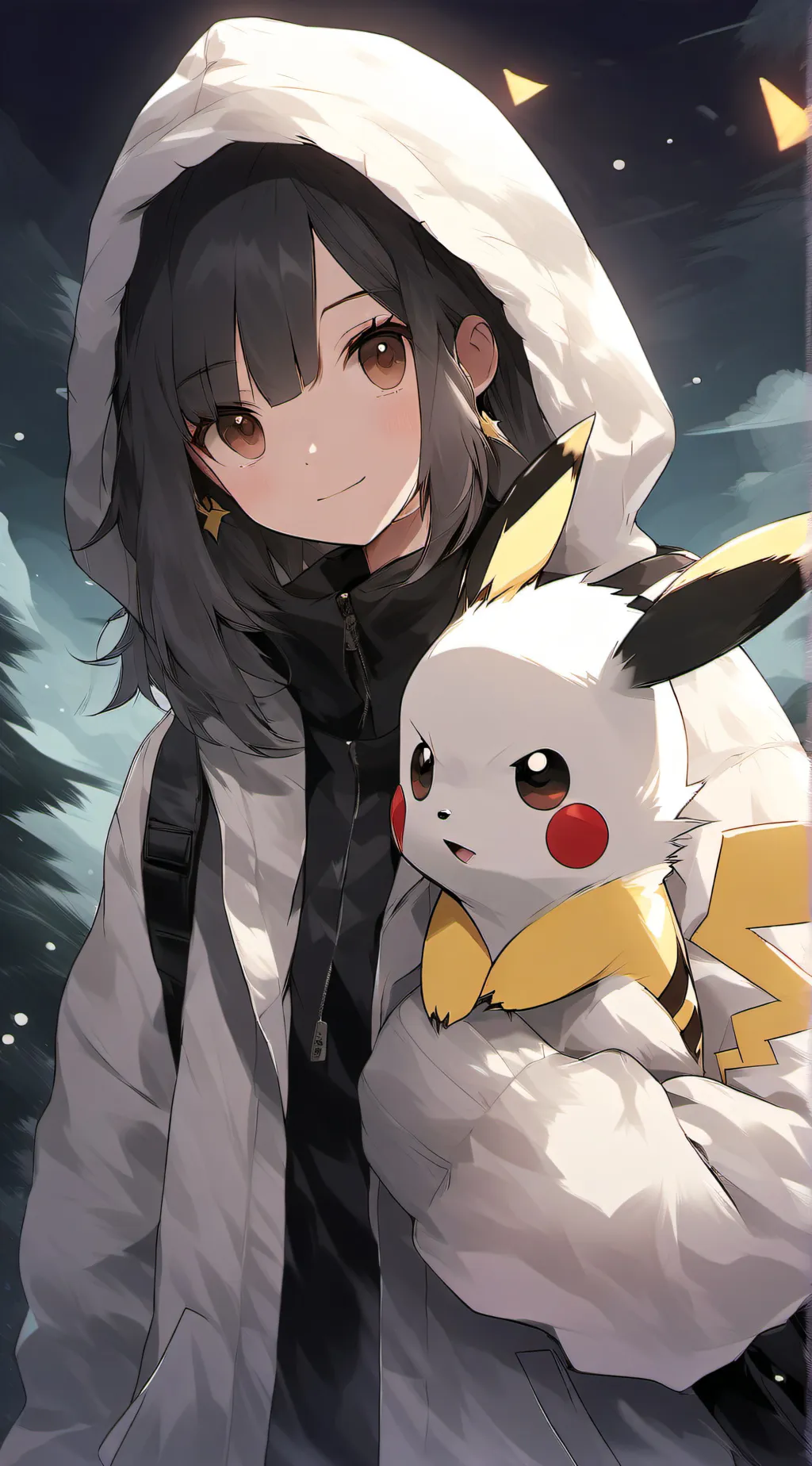 ai character: Pikachu and Ella💖 background