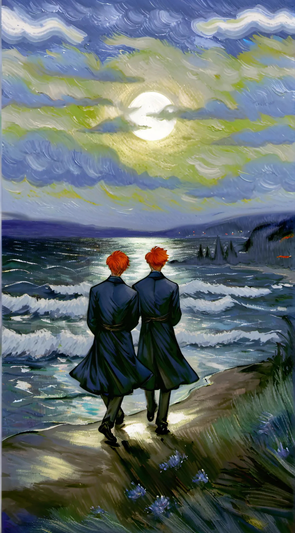 ai character: George and Fred  background