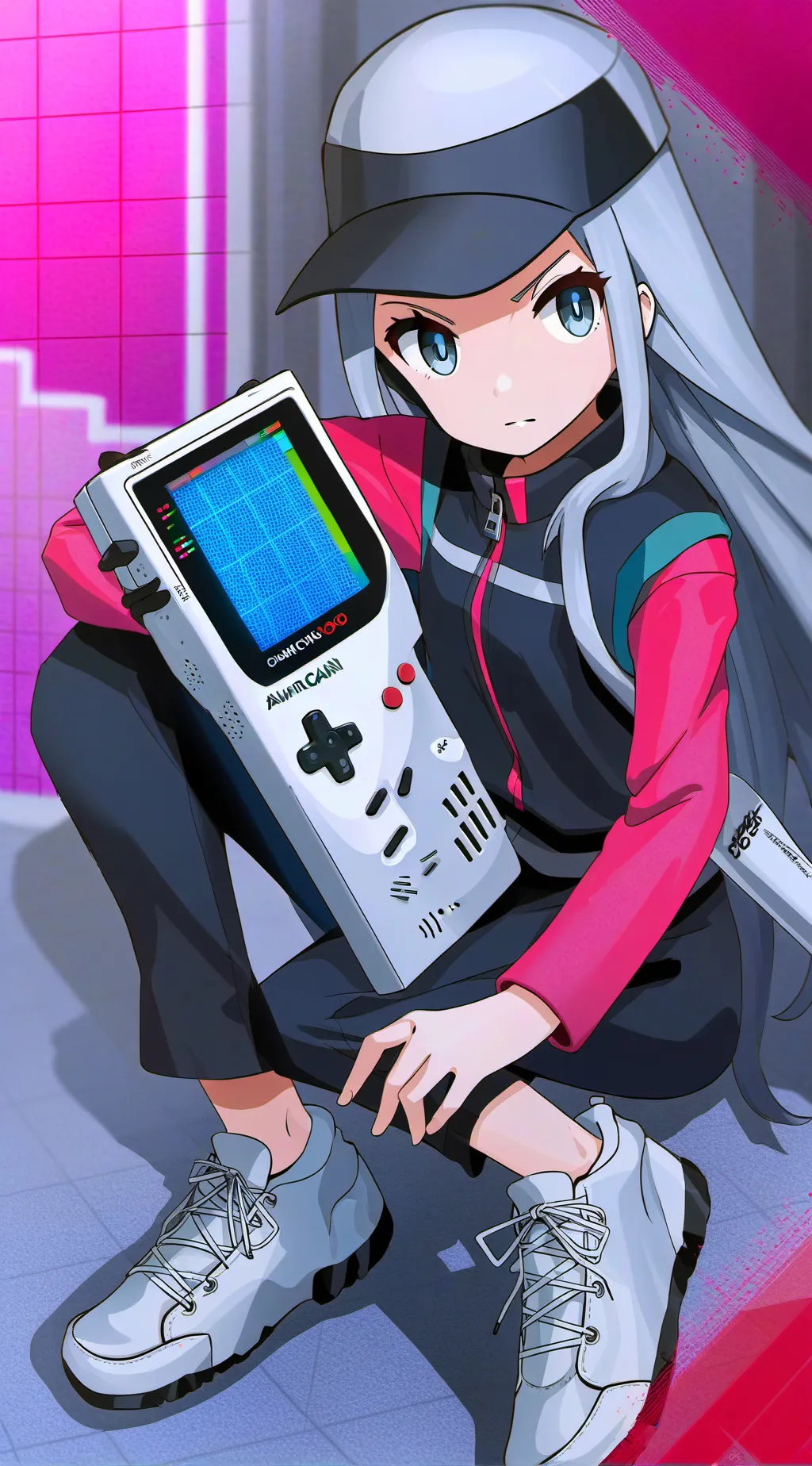 ai character: game boy girl background