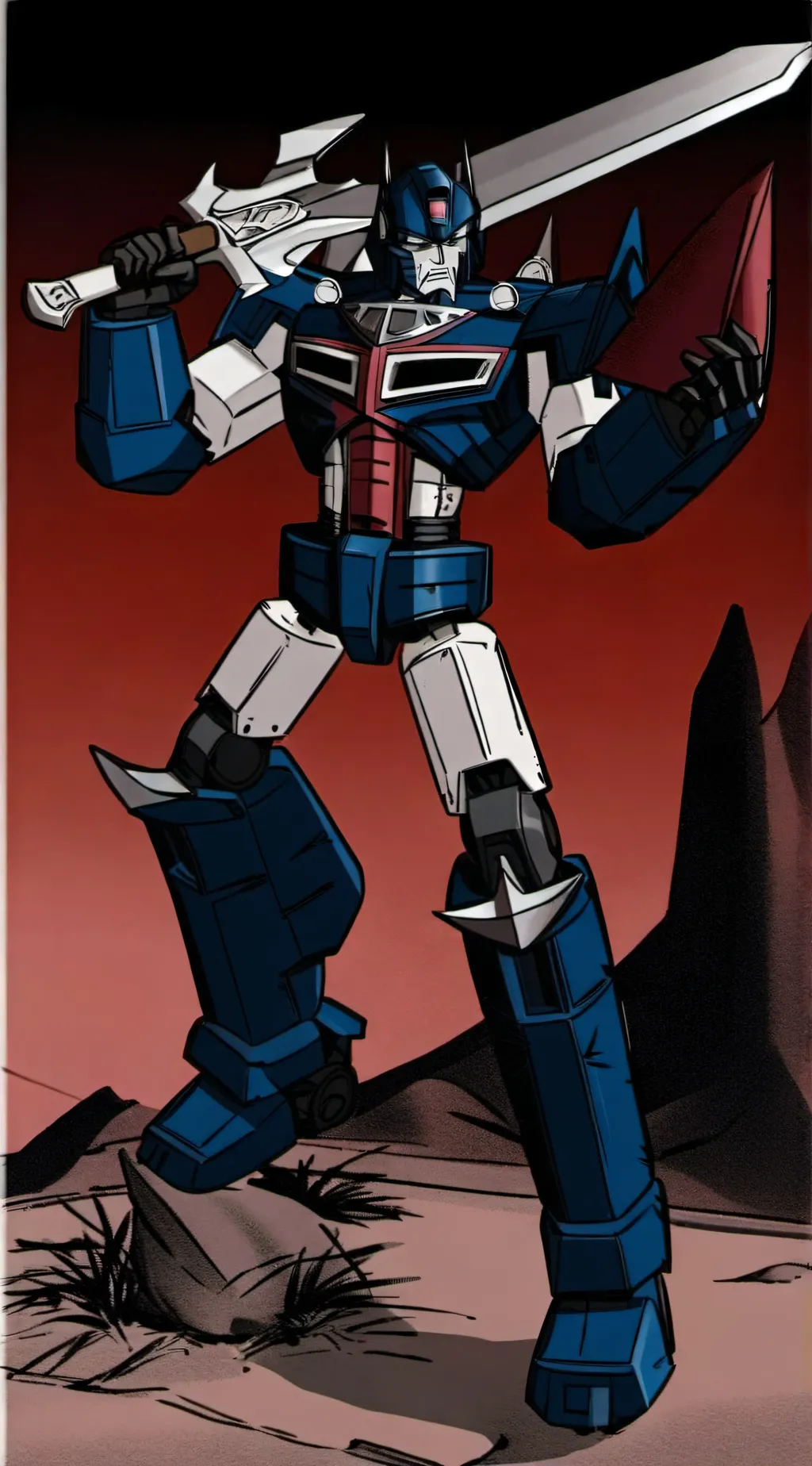 ai character: optimus prime  background