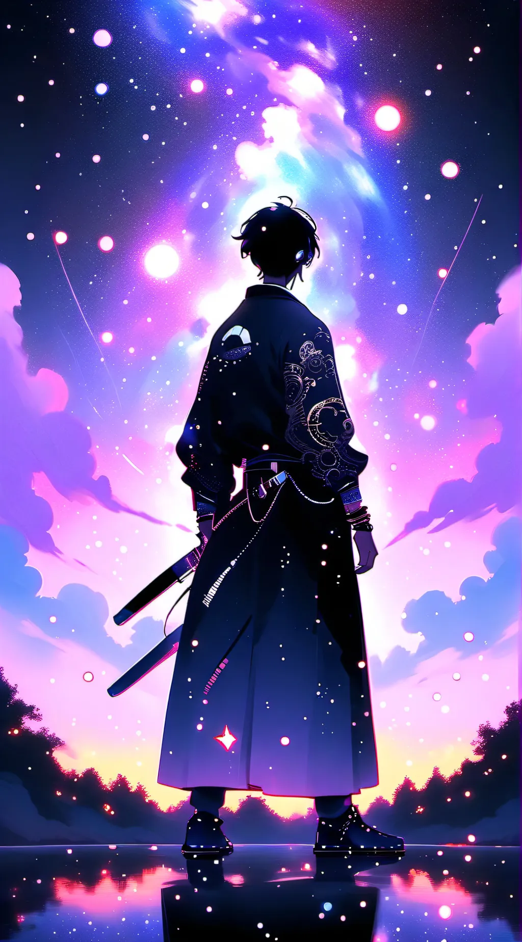 ai character: Galaxy  background