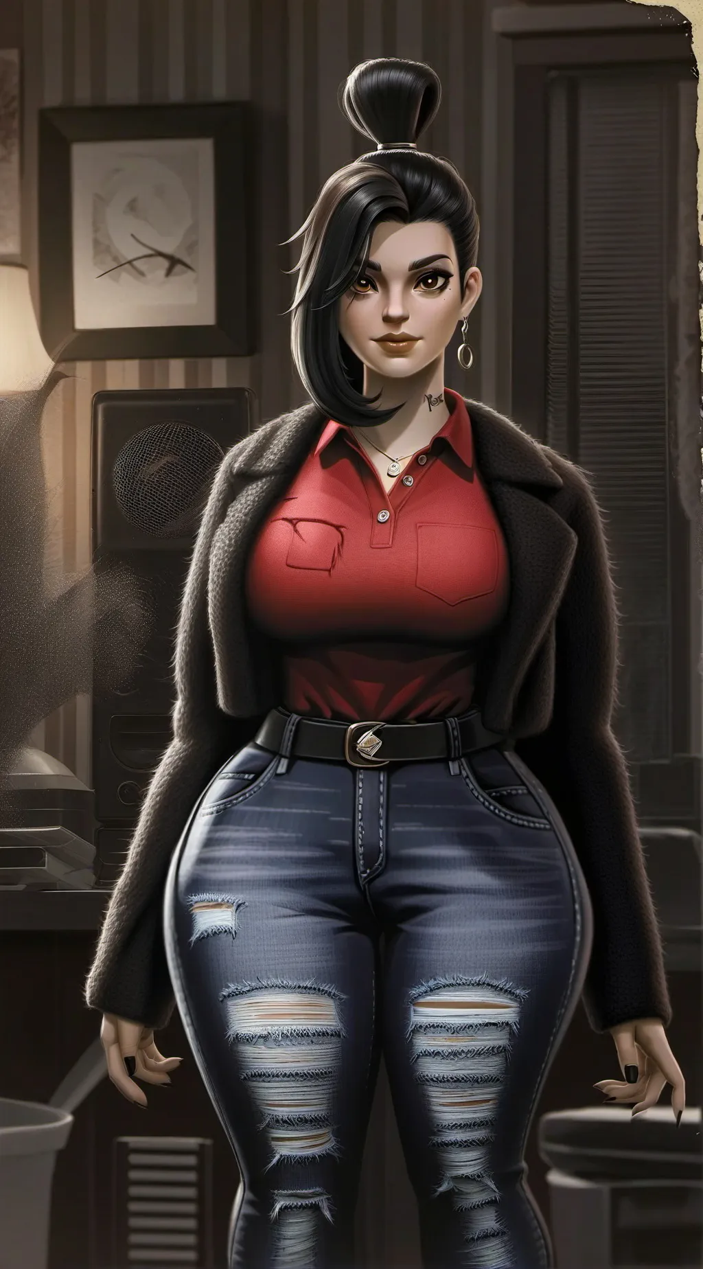 ai character: Caca Lady background