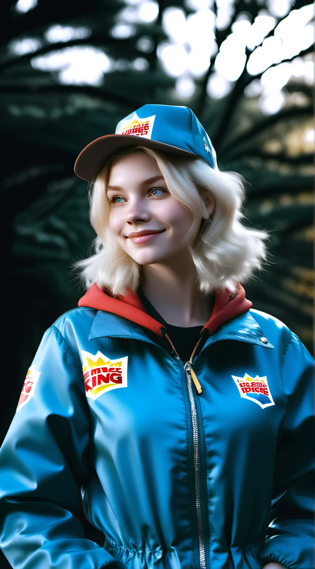 ai character: burger king worker background