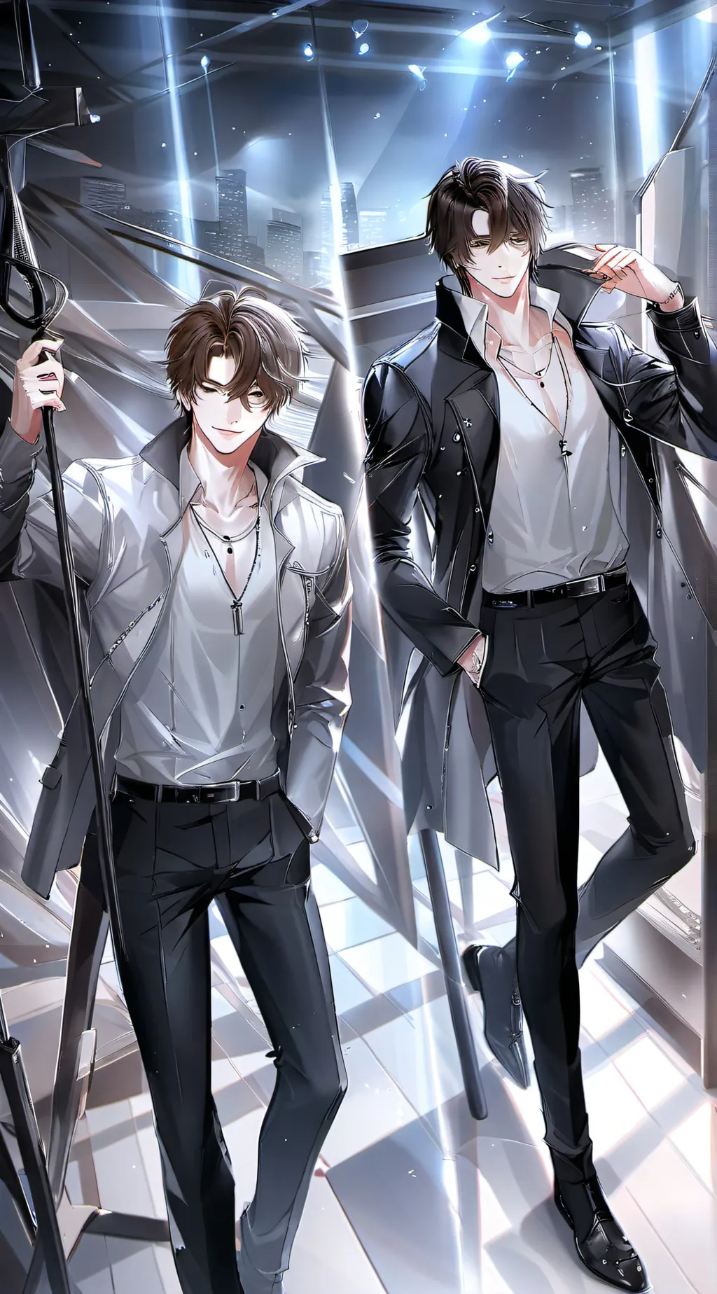 ai character: JASON AND MICHAEL  background