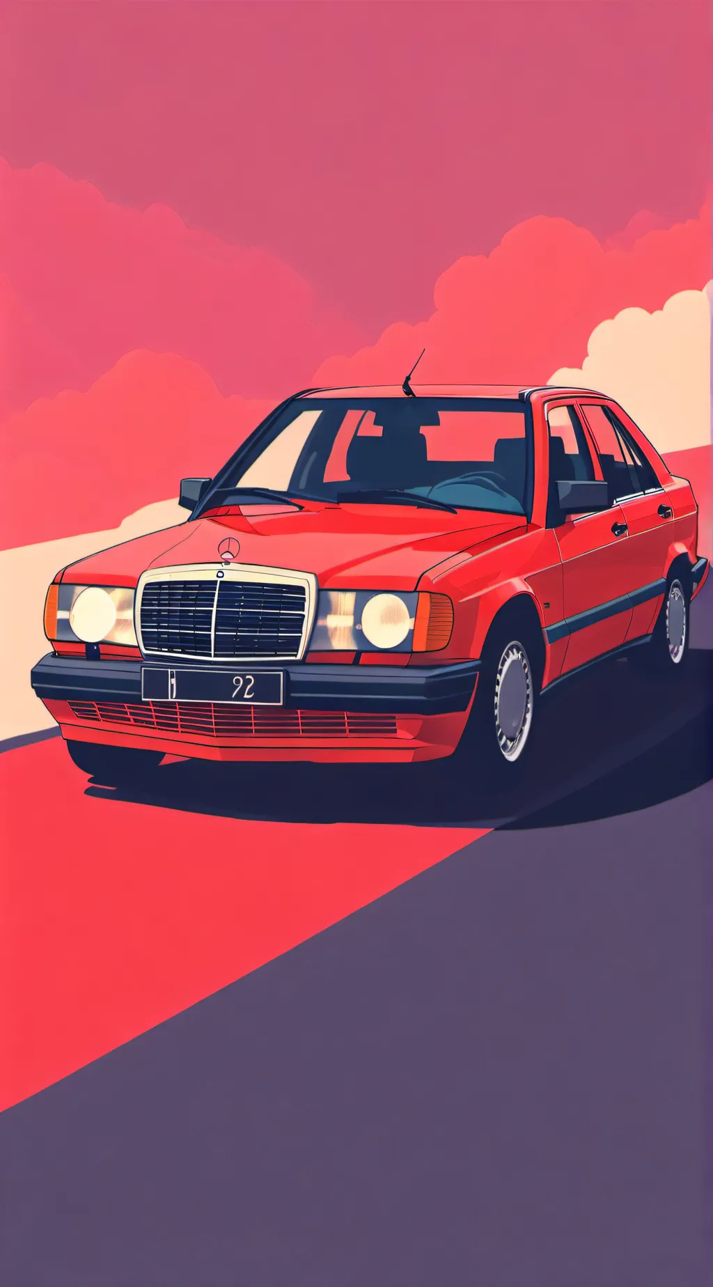 ai character: 1992 Mercedes Benz background