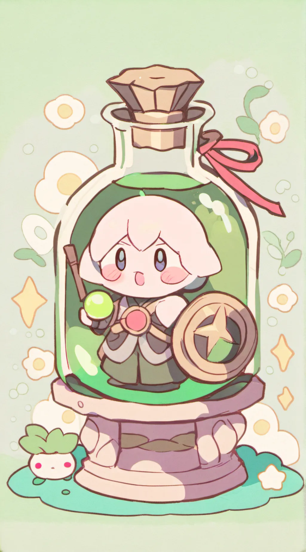 ai character: Kirby potion background