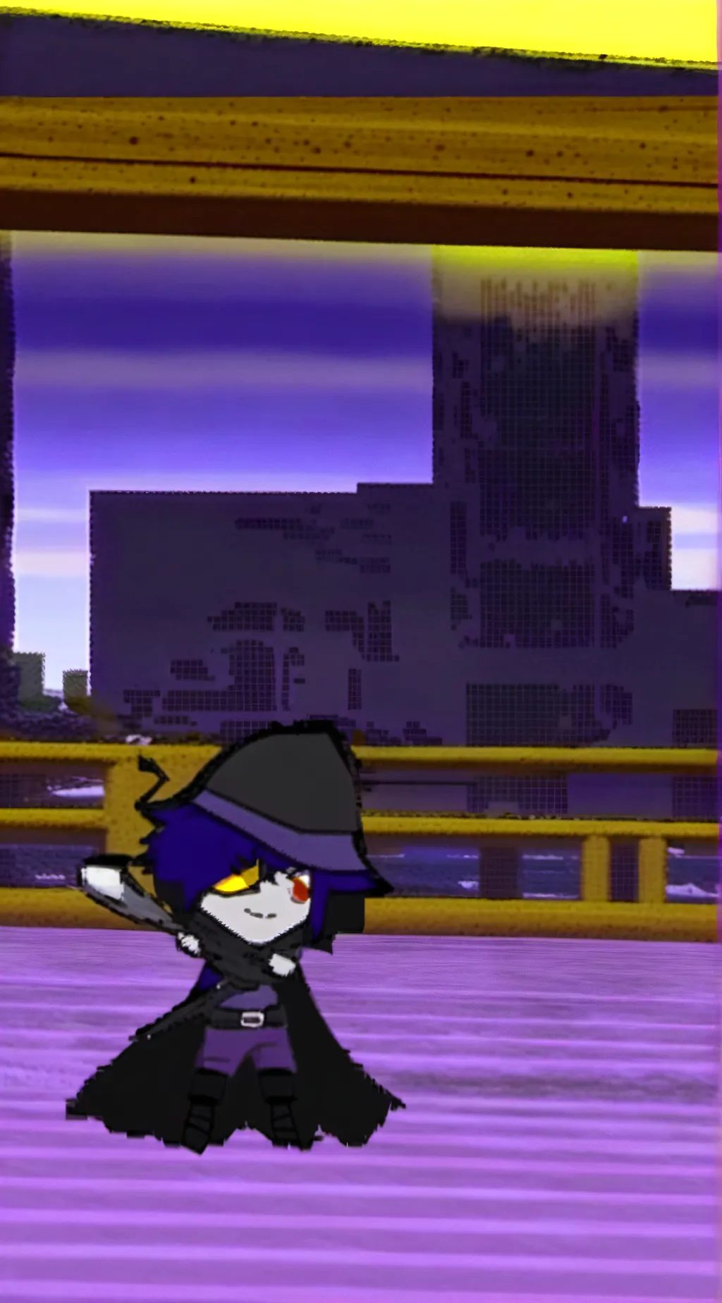 ai character: Uzi crow plush background