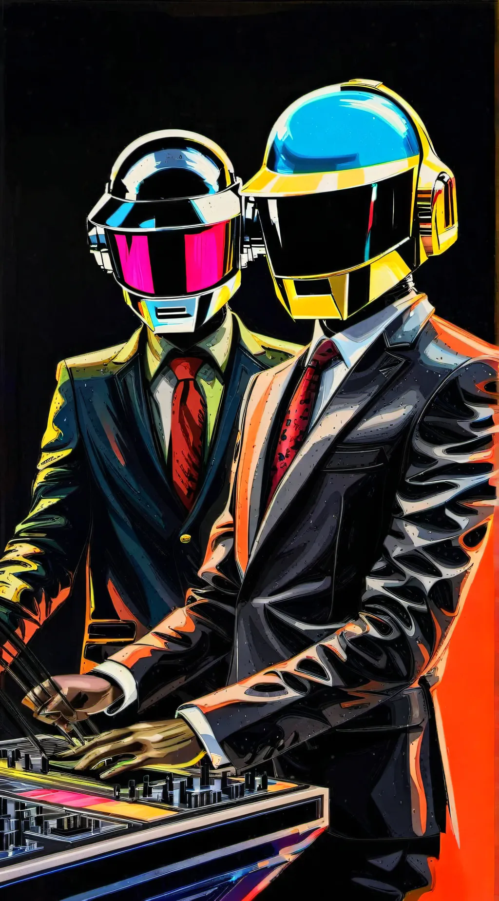 ai character: Daft Punk background