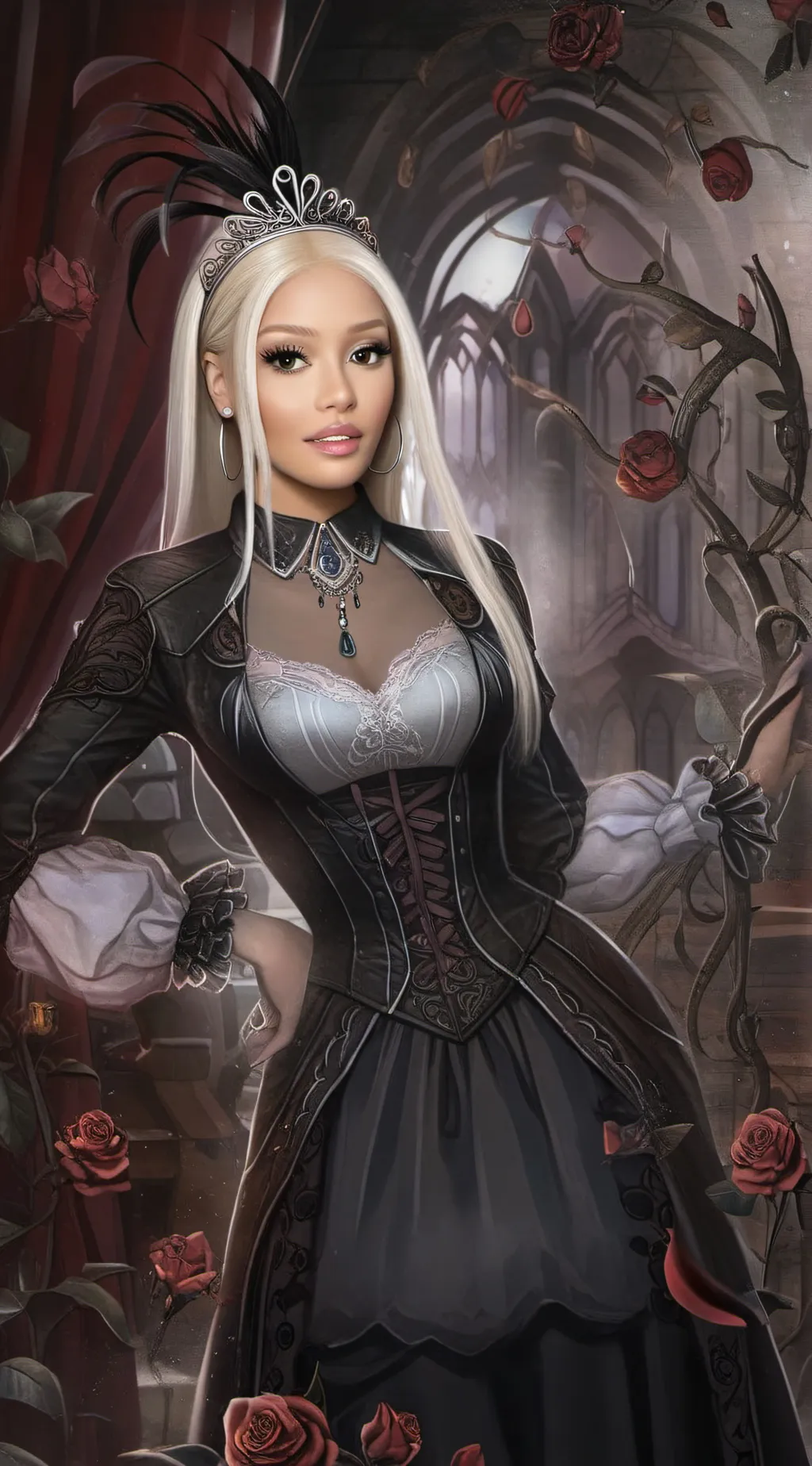 ai character: rose background