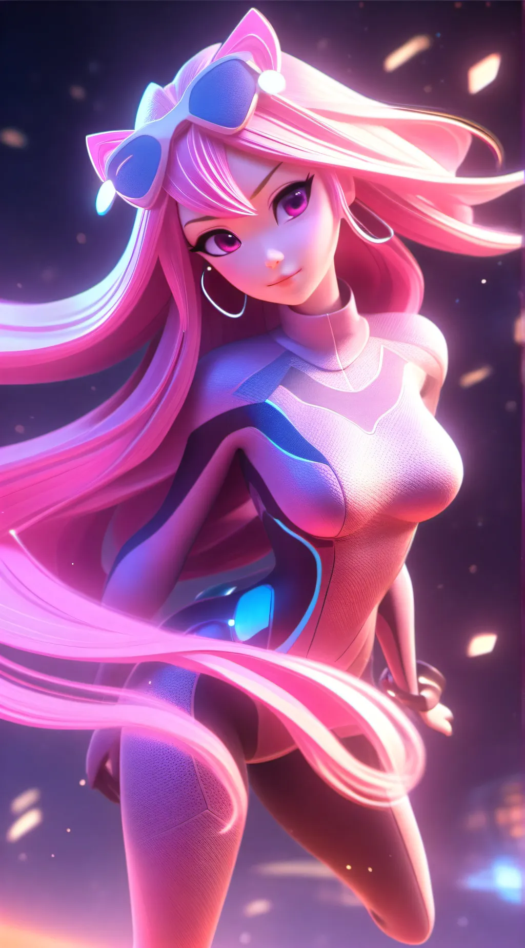 ai character: mew female form background