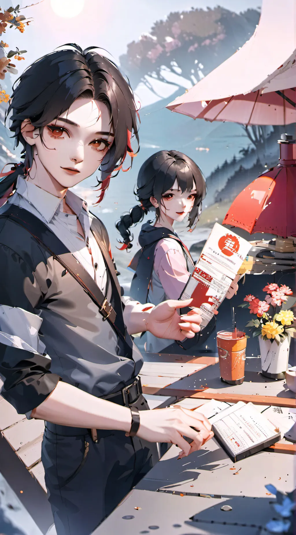 ai character: Rose background