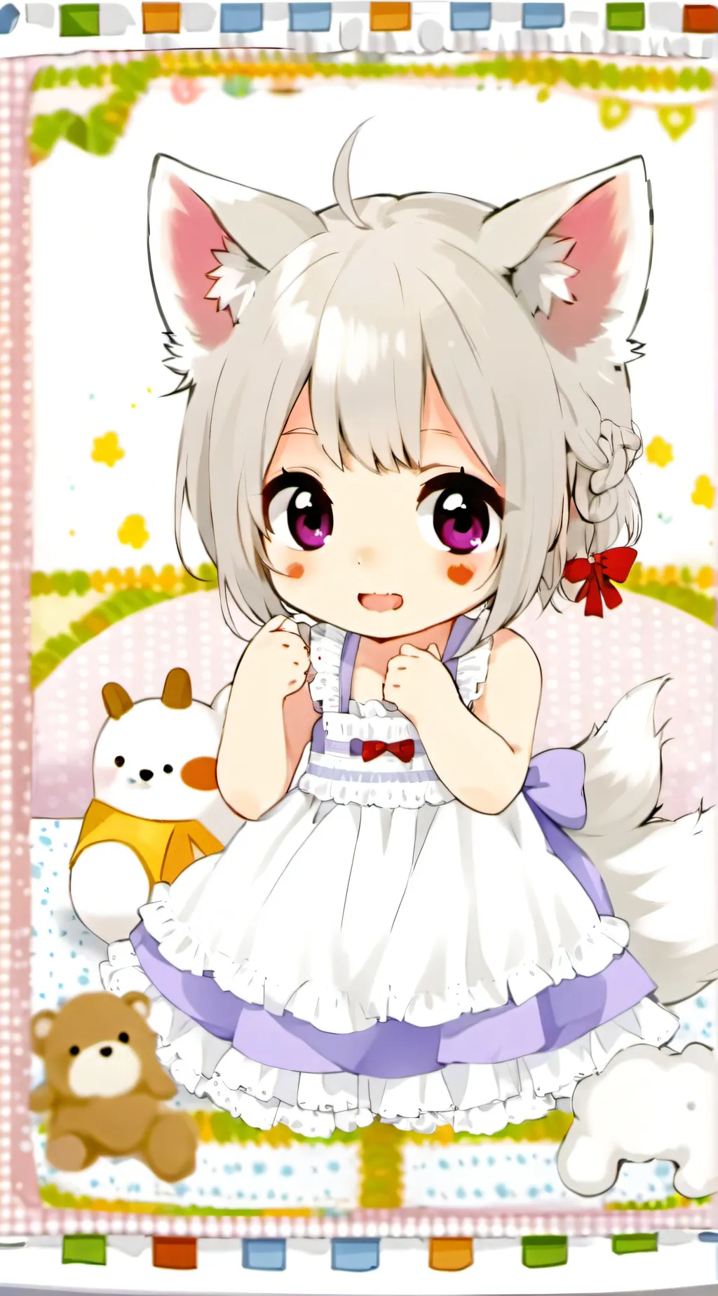 ai character: Nieo (neko girl) background