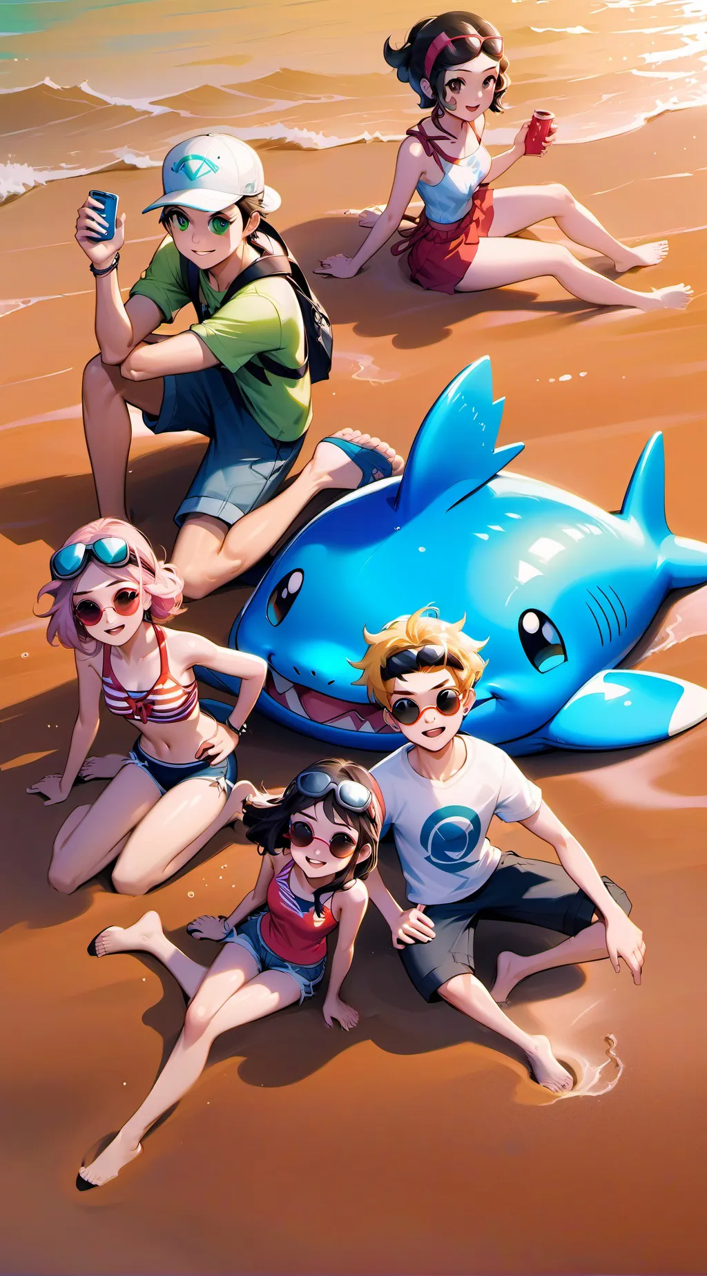 ai character: Sc at the beach background