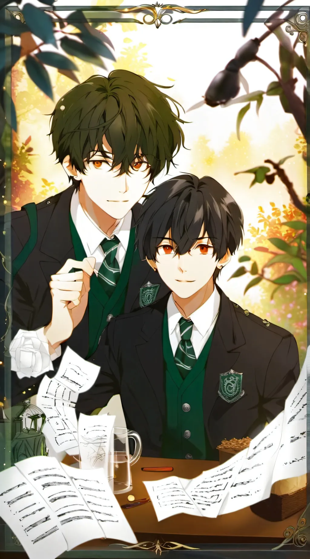 ai character: slytherin boys  background