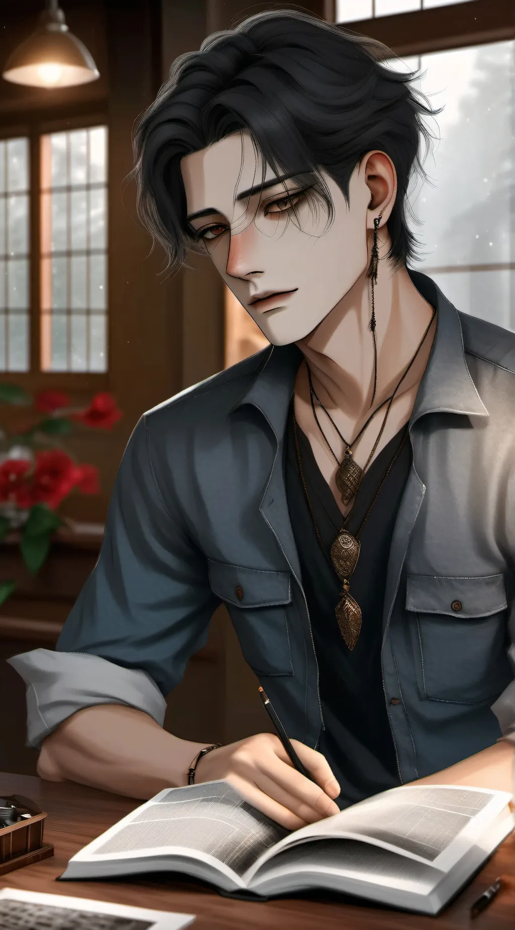 ai character: leon~ background