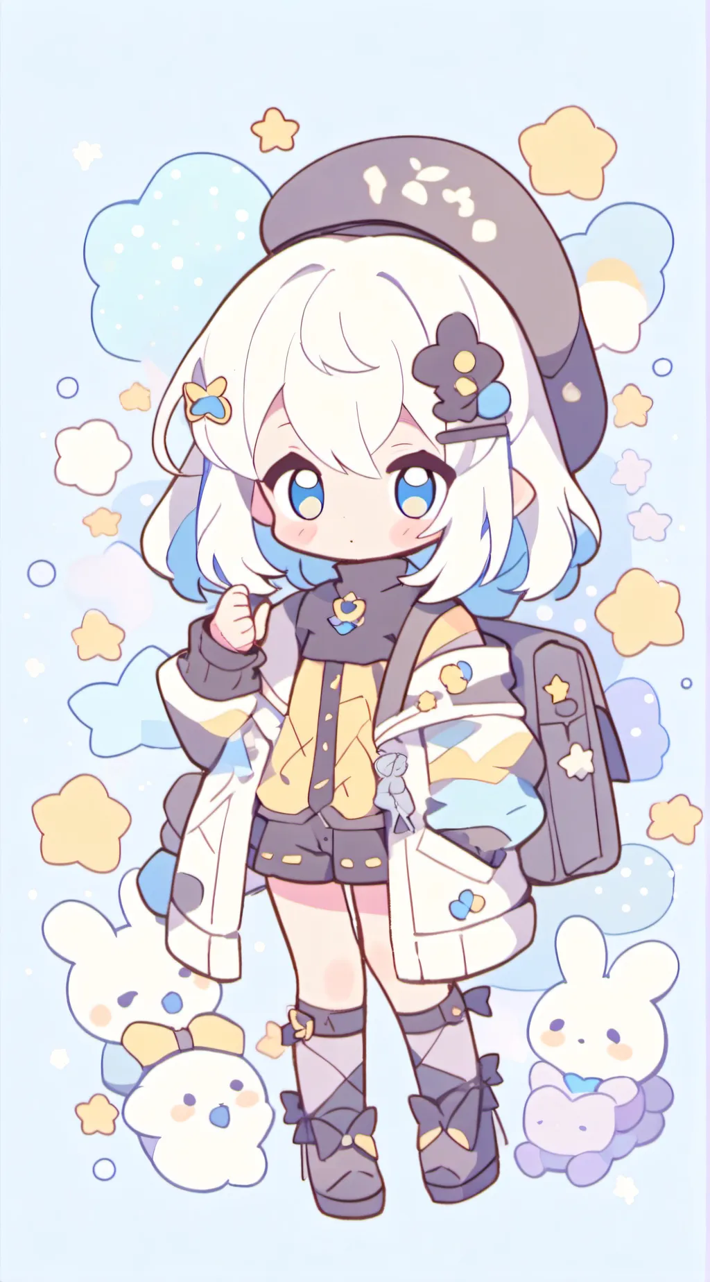 ai character: blue  background