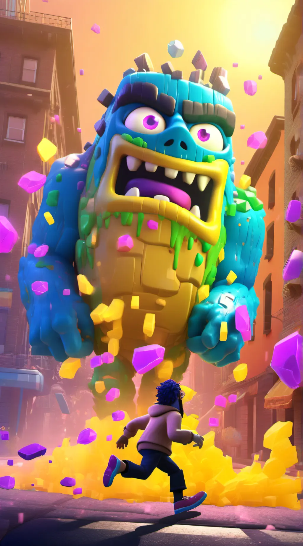 ai character: Glitch monster background