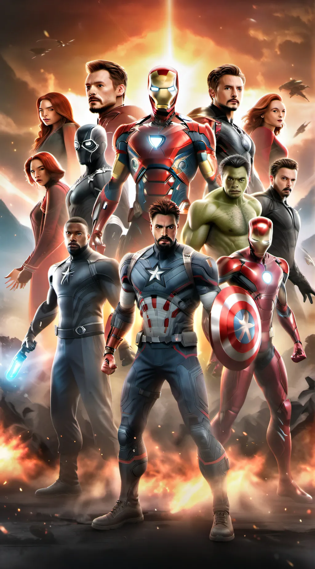ai character: Avengers  background