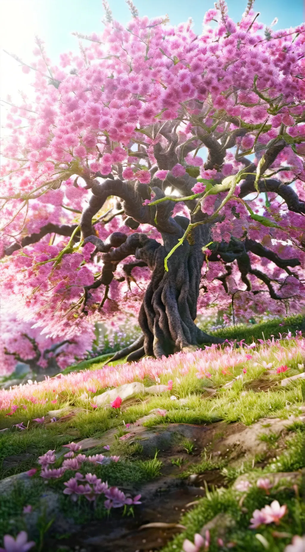 ai character: Cherry blossoms  background