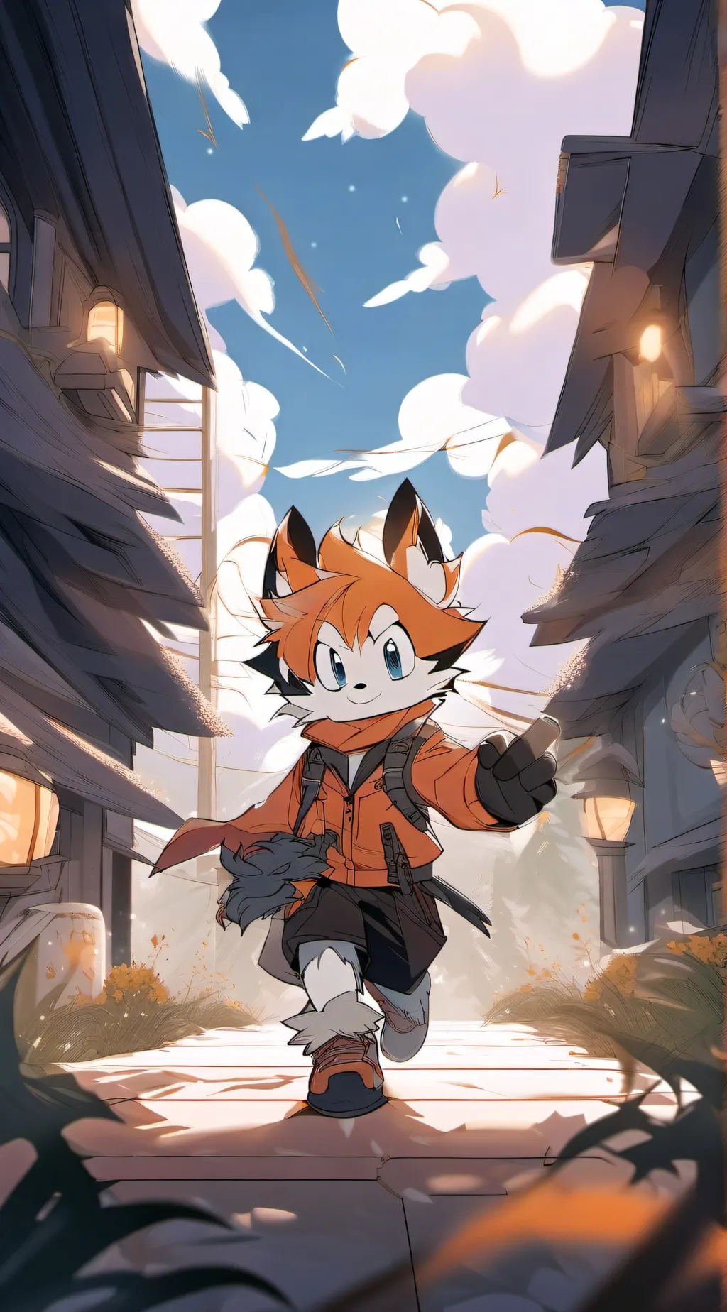 ai character: Miles Tails Prower background
