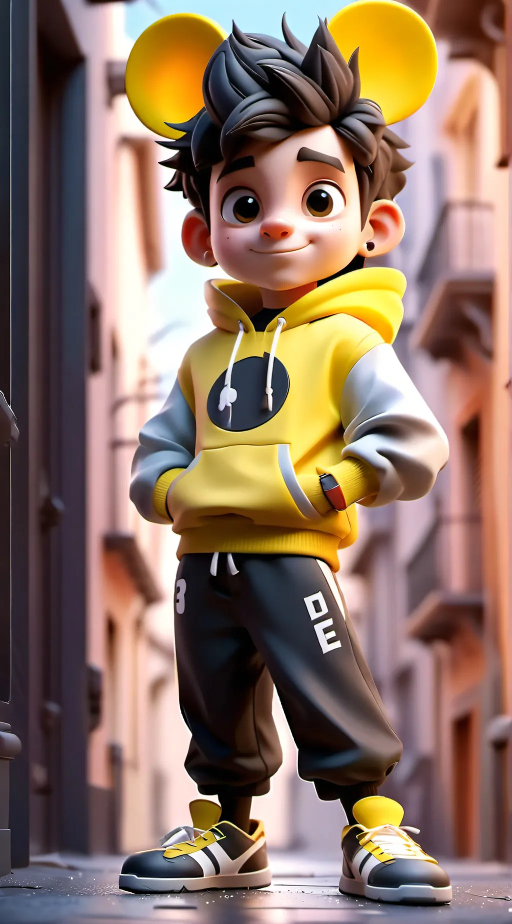 ai character: glitch background